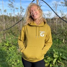 #bio hoodie olijf vierkant kleiner